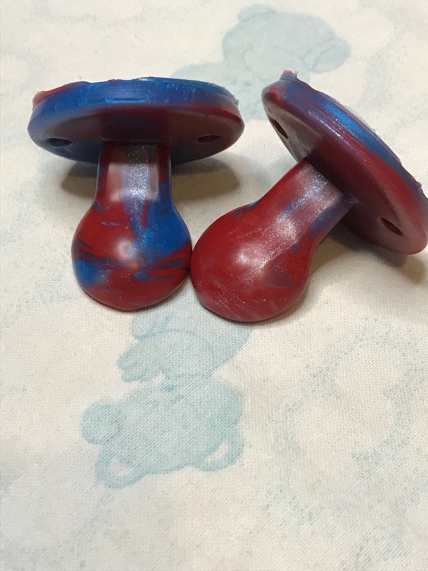 Adult Solid Silicone “Red and Blue” Adult Pacifiers