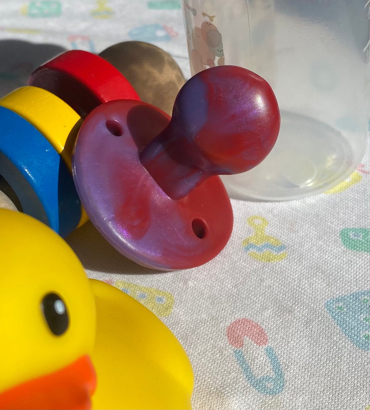 Purple/Red Solid Silicone Adult Pacifiers