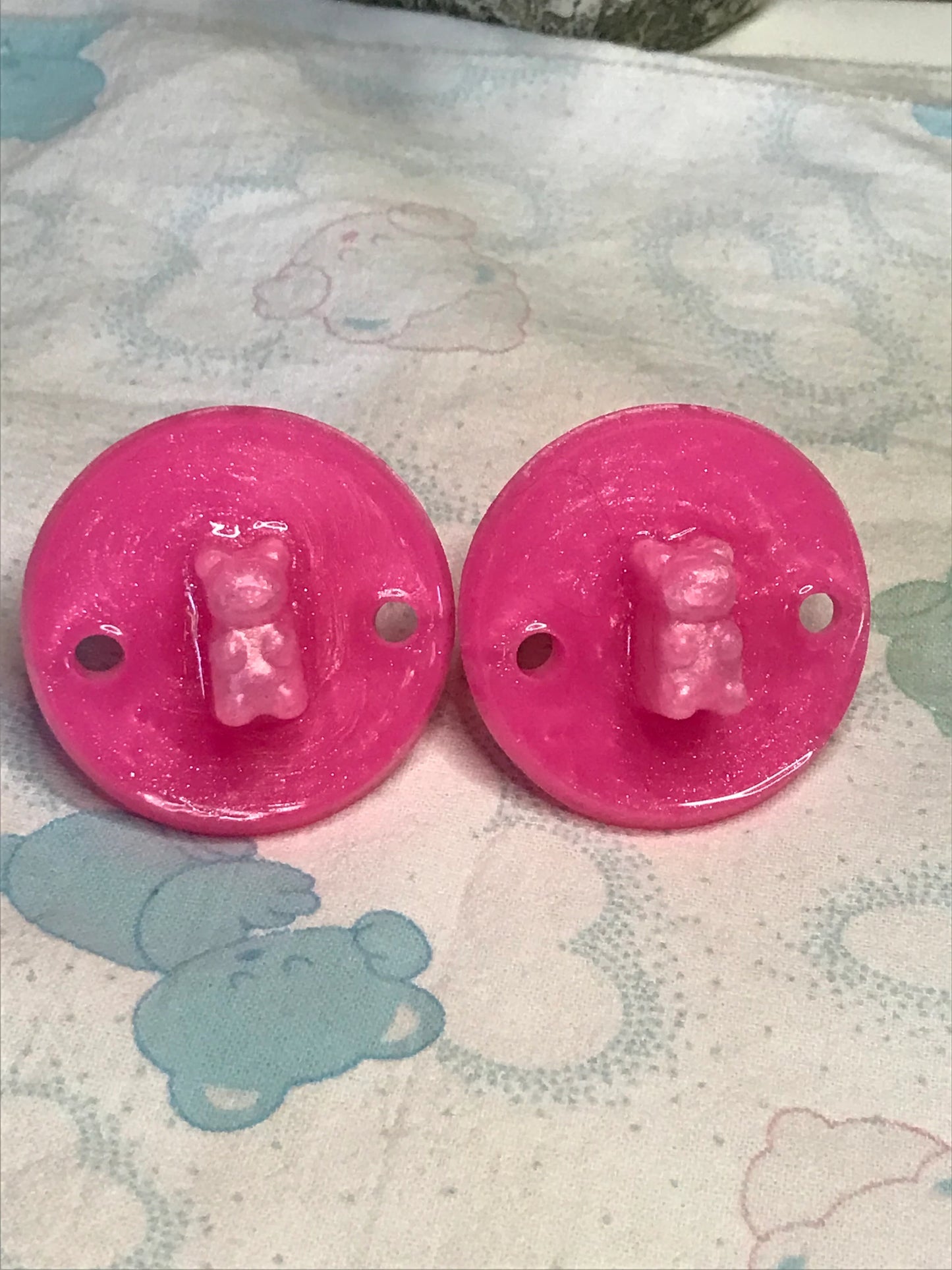 Adult Solid Silicone Adult Pacifier with Squishy Bear