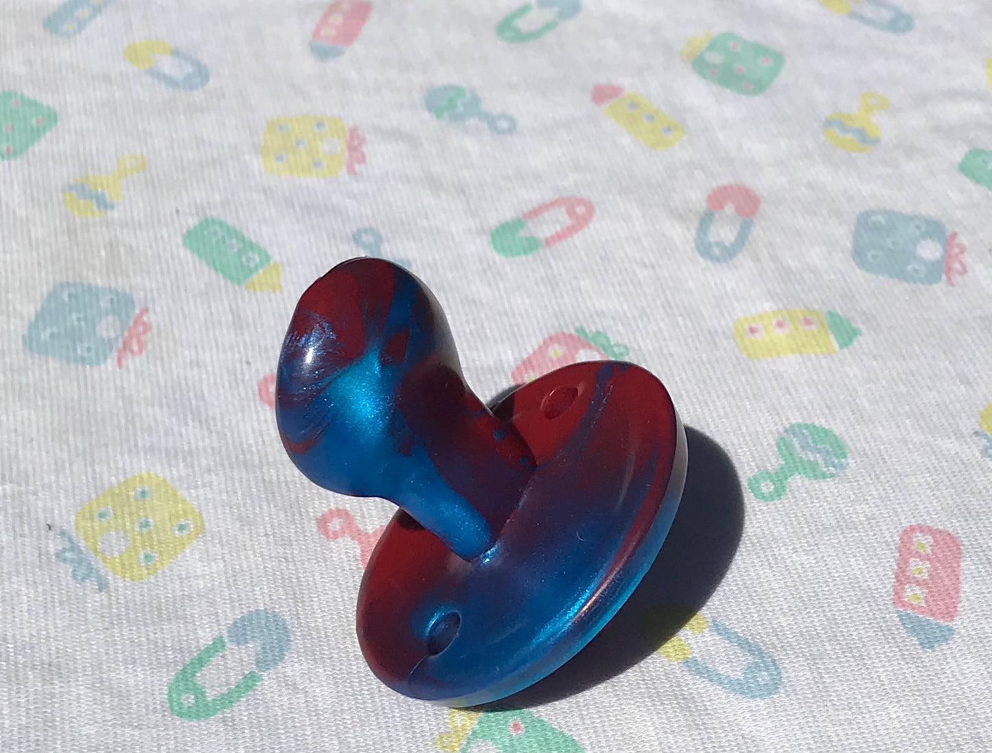 Adult Solid Silicone “Red and Blue” Adult Pacifiers