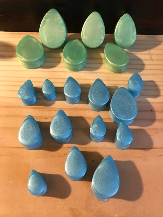 Solid Silicone Tear Drop Plugs Sizes 10mm-18mm