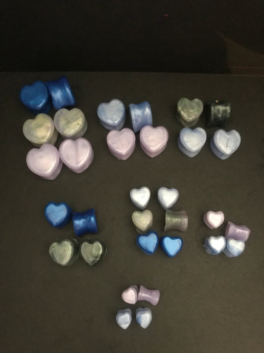 Solid Silicone “Heart Shaped” Plugs Sizes 6mm-12mm