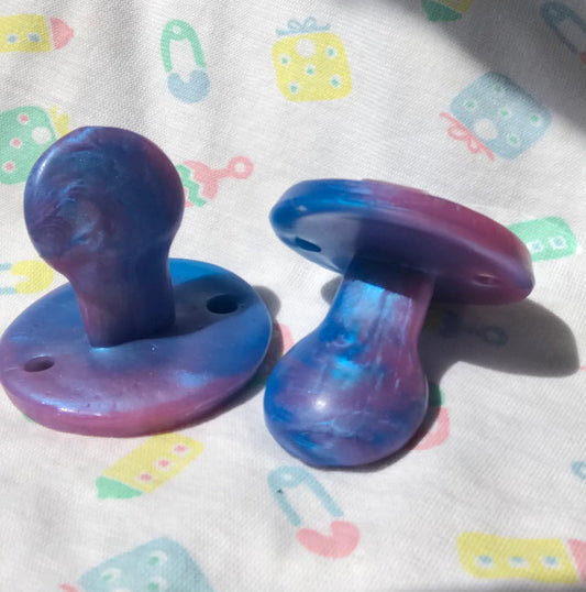 Adult Solid Silicone “Blue and Magenta” Adult Pacifiers