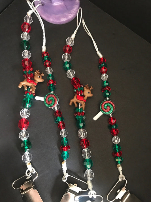 Holiday Adult Pacifier Xmas Christmas Clips